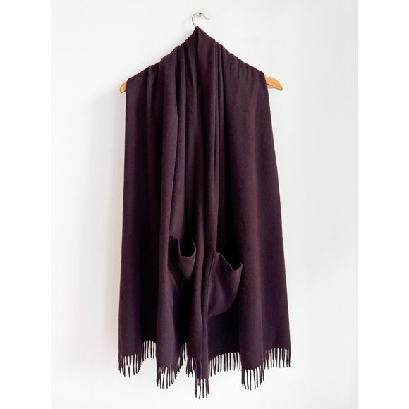 Loro Piana Accessories - Loro Piana Deep Royal Purple Plum 100% Cashmere Shawl w Pockets